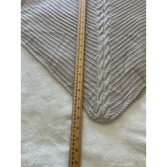 Chicos Womens Small Medium Poncho Pull Over Beige Cable Knit Classic Preppy Soft - Picture 5 of 8